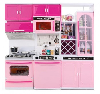 Інтерактивна кухня Modern Kitchen для Барбі з ефектом кипіння і аксесуарами Рожева (818-158). Львів. фото 1