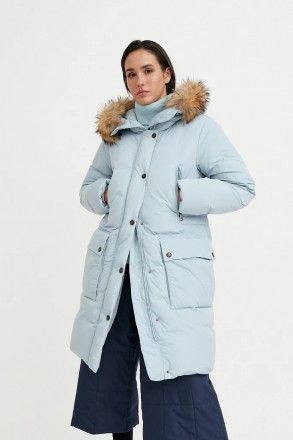 Женская пуховая парка с мехом Finn Flare W20-12013-106 голубая 2XL. Киев. фото 1 Женская пуховая парка с мехом Finn Flare W20-12013-106 голубая 2XL. Киев. фото 1