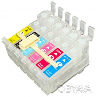 Блок картриджей для CНПЧ Bk/C/LC/M/LM//Y без чипа Epson R270 / T50 / TX650 / 141