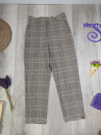 Женские брюки H&M бежево коричневая в клетку Размер M (46). Кривой Рог. фото 1