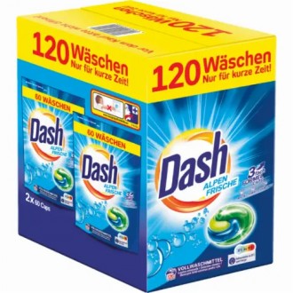 Капсулы для стирки Dash, универсальные Alpen Frische 3 in 1, 120 WA - 2,988 кг. Одесса. фото 1 Капсулы для стирки Dash, универсальные Alpen Frische 3 in 1, 120 WA - 2,988 кг. Одесса. фото 1