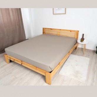 Простынь на резинке хлопковая полуторная 140x200 ТЕП Вдохновение хаки. Одесса. фото 1