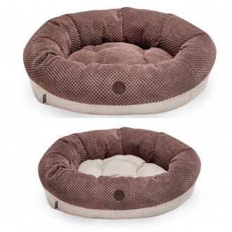 Лежанка для собак і котів овальна Harley and Cho, круглий лежак для тварин Bagel Brown. Одеса. фото 1 Лежанка для собак і котів овальна Harley and Cho, круглий лежак для тварин Bagel Brown. Одеса. фото 1