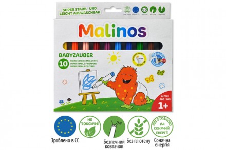 Фломастеры детские смываемые для малышей MALINOS Babyzauber 10 шт pito. Киев. фото 1 Фломастеры детские смываемые для малышей MALINOS Babyzauber 10 шт pito. Киев. фото 1