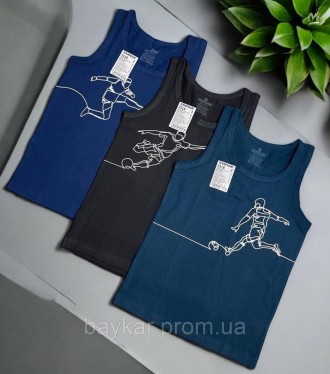 Майки 3 шт хлопок для мальчика Baykar арт 2518 Футбол 4-134-140 см 7-8 лет. Киев. фото 1 Майки 3 шт хлопок для мальчика Baykar арт 2518 Футбол 4-134-140 см 7-8 лет. Киев. фото 1