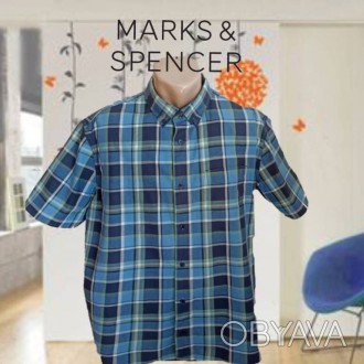 Marks&Spencer Красивая мужская рубашка короткий рукав XL