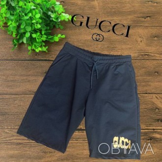 Gucci Трикотажные летние мужские шорты черные 2XL