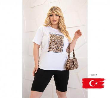 Женская футболка с леопардовым принтом "Jungle" оптом | Батал. Киев. фото 1