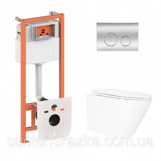 Подвесной унитаз с инсталляцией Swan Ultra Quiet. Одесса. фото 1