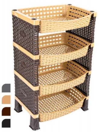 Этажерка для овощей 4-х ярусная Violet House 0761 Роттанг Эко Coffee. Киев. фото 1