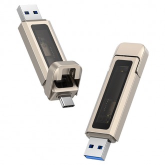 Флеш-накопитель Usams US-ZB275 2in1 USB 3.2 + Type-C GEN1 Dual Ports Aluminum Al. Одесса. фото 1 Флеш-накопитель Usams US-ZB275 2in1 USB 3.2 + Type-C GEN1 Dual Ports Aluminum Al. Одесса. фото 1