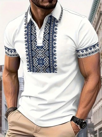 Мужская вышиванка футболка сс 3D принтом  . Патриотическая футболка Украины. Чернигов. фото 1