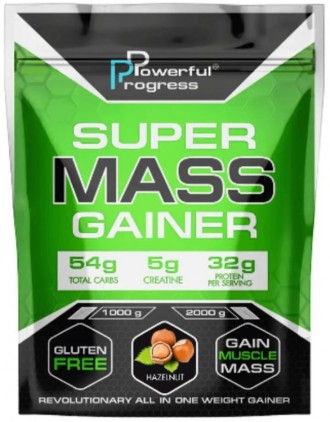 Гейнер для набора веса Powerful Progress Super Mass Gainer 1 kg Лесной орех. Киев. фото 1 Гейнер для набора веса Powerful Progress Super Mass Gainer 1 kg Лесной орех. Киев. фото 1