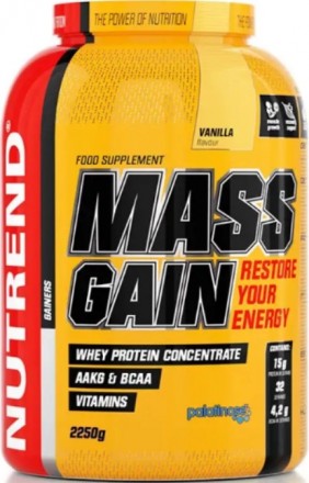 Высокобелковый гейнер Nutrend Mass Gain2,25 kg ваниль. Киев. фото 1 Высокобелковый гейнер Nutrend Mass Gain2,25 kg ваниль. Киев. фото 1