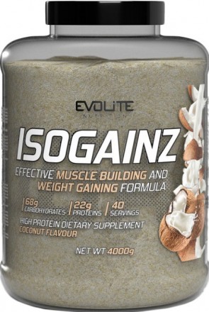 Гейнер Evolite Nutrition Iso Gainz 4кг кокос. Киев. фото 1 Гейнер Evolite Nutrition Iso Gainz 4кг кокос. Киев. фото 1