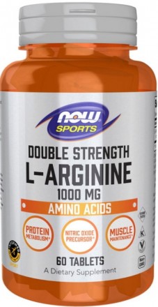 L- Аргинин NOW L-Arginine Double Strength 1000 mg 60 tabs. Киев. фото 1 L- Аргинин NOW L-Arginine Double Strength 1000 mg 60 tabs. Киев. фото 1