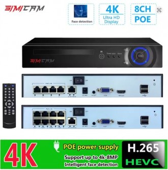 Відеосппстереження 8-ми канальний реєстратор SIMICAM 4K 8CH POE Smart NVR. Киев. фото 1 Відеосппстереження 8-ми канальний реєстратор SIMICAM 4K 8CH POE Smart NVR. Киев. фото 1