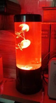 LED светильник-ночник, аквариум с 2 медузами, питание USB/батарейки, 218х80 мм. Днепр. фото 1 LED светильник-ночник, аквариум с 2 медузами, питание USB/батарейки, 218х80 мм. Днепр. фото 1