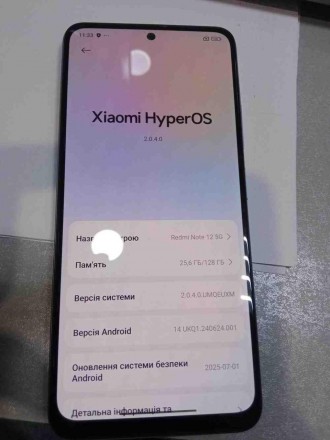 Мобільний телефон смартфон Б/У Xiaomi Redmi Note 12 5G 4/128GB. Київ. фото 1 Мобільний телефон смартфон Б/У Xiaomi Redmi Note 12 5G 4/128GB. Київ. фото 1