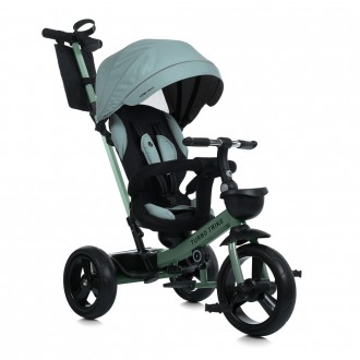 Детский трехколесный велосипед коляска turbo trike MT 1001-1 Frost Green поворот. Одесса. фото 1