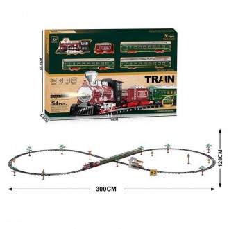 Залізниця 9299-66 (12) 54 ел., 5 вагонів довжиною 114 см, дорога 300х128 см, під. Одесса. фото 1