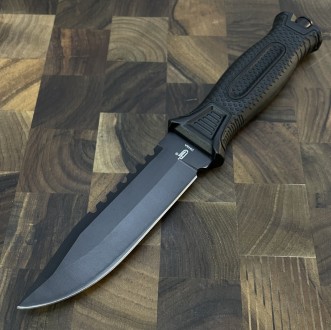 Нож тактический, сталь 65Х13, черний, в чехле. Киев. фото 1