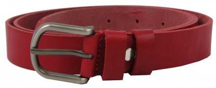 Женский ремень из натуральной кожи Skipper Красный 2,5 см. Одесса. фото 1