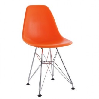 Стул Тауэр пластиковый оранжевый, ножки хромированные. Запорожье. фото 1