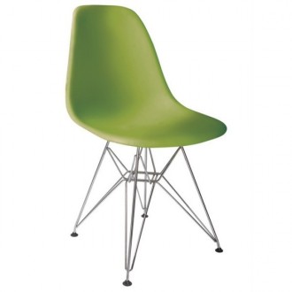 Стул Тауэр пластиковый зеленый, ножки хромированные. Запорожье. фото 1