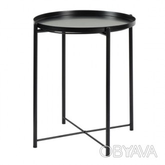 Стол журнальный круглый черный Макс