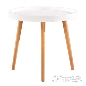 Стол журнальный круглый белый Осака