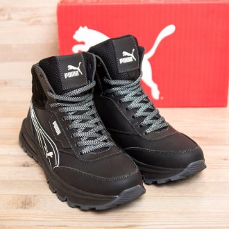 Шкіряні зимові черевики Puma колір Чорний. Николаев. фото 1