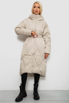 Куртка жіноча зимова, колір світло-бежевий, 244R5618. Хмельницький. фото 1