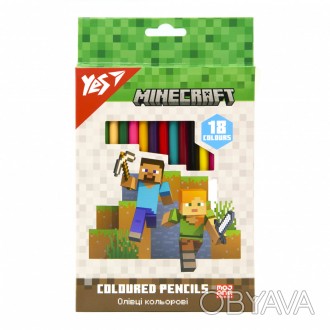 Олівці кольорові Yes 18 кол. "Minecraft"