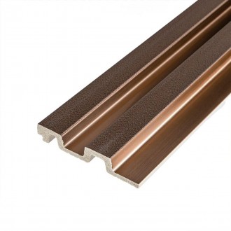 Декоративная рейка | 2900&times;120&times;20 мм | под коричневую кожу с бронзой | самоклеяща. Коломыя. фото 1