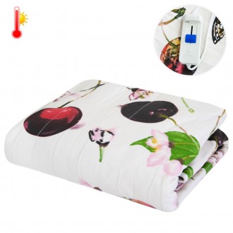 Простынь с подогревом 150х115см Трио-СамеТо Белая с вишнями, электропростынь дву. Одесса. фото 1
