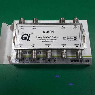 Дротовий роутер маршрутизатор комутатор Б/У DiSEqC 1.1 8x1 GI A-801. Київ. фото 1