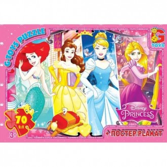 Пазлы "Принцессы Дисней" + постер, 70 элем.. Борисполь. фото 1