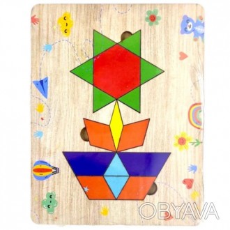 Деревянная головоломка "Танграм Цветочек" 17х14 см