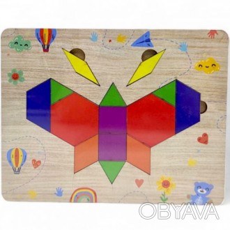Деревянная головоломка "Танграм Бабочка" 17х14 см