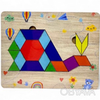 Деревянная головоломка "Танграм Улитка" 17х14 см