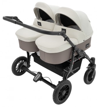 Коляска 2 в 1 для двійні Bair Sorento DUO BS-03 слонова кістка / капучино. Одеса. фото 1