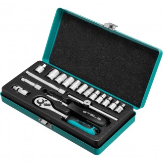 Набор торцевых головок с трещоткой, 1/4, 18 ед. Stels (13573). Харьков. фото 1