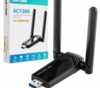 Мережеве обладнання Wi-Fi та Bluetooth USB Wi-Fi Wireless Adapter LB-Link AC1300. Київ. фото 1