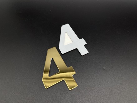 Металева цифра 4 для дверей номерів, кабінетів, квартир, будинку з нержавіючої с. Коломыя. фото 1