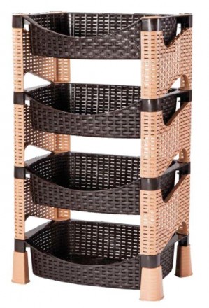 Этажерка 4-х ярусная VIOLET HOUSE 0740 Роттанг Гелакси CREAM. Киев. фото 1