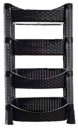 Этажерка 4-х ярусная Violet House 0740 Роттанг Гелакси Black. Киев. фото 1