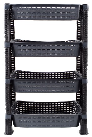 Этажерка 4-х ярусная Violet House 0761 Роттанг Эко Grey. Киев. фото 1