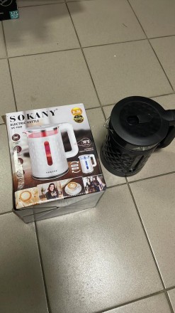 УЦІНКА! Електричний чайник Sokany SK-1028 з підсвіткою Чорний стерео. Київ. фото 1
