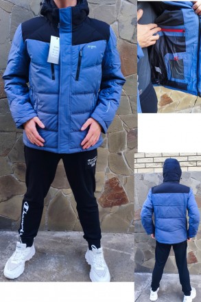 Мужская зимняя  куртка, очень теплая, спортивного стиля, на холлофайбере BIHOR, . Днепр. фото 1